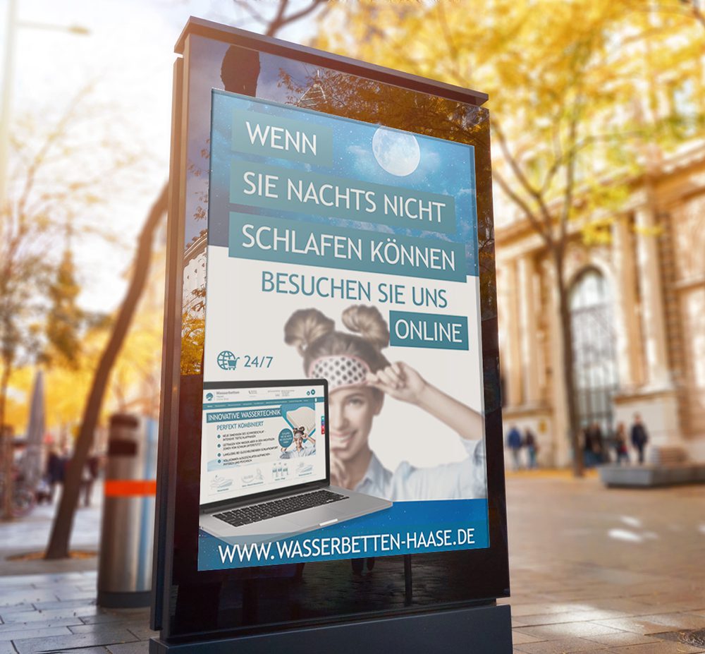 Isolated city billboard for design presentation. Walking area in background.